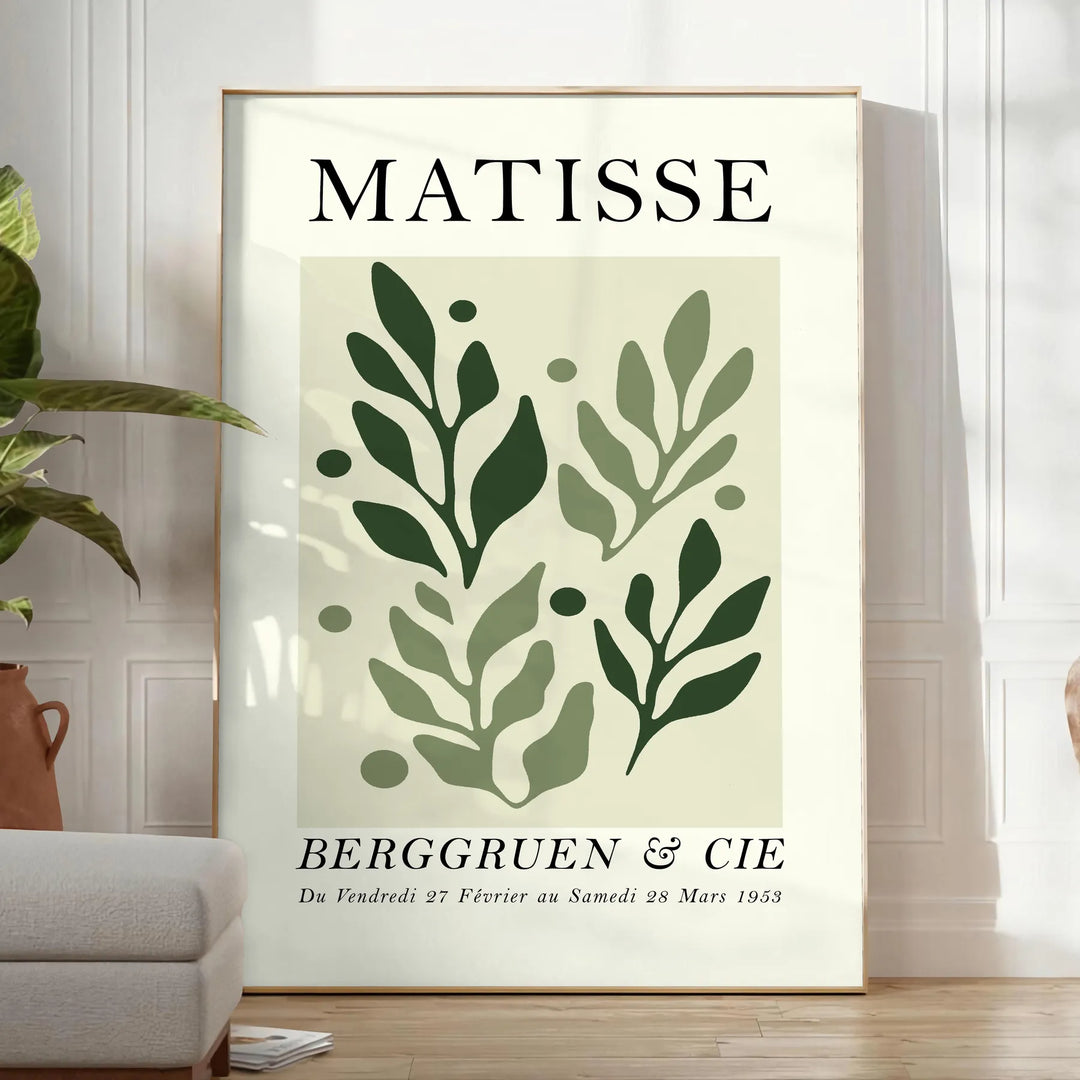 Matisse Papiers Découpés cut-paper composition in white and gray poster