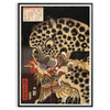 Utagawa Hirokage tiger ukiyo-e poster in gray and green