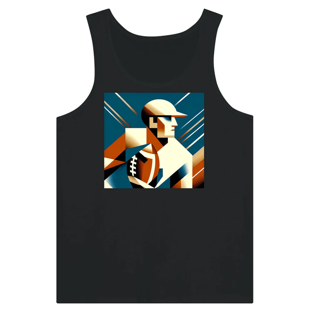Tank top featuring an illustration of an American football helmet