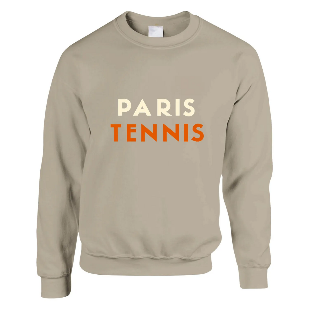 Sweater featuring a minimalist tennis motif and 'Paris Tennis' text