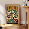 Poster showing stylized Rome marathon runners in brown and black tones