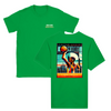 T-shirt featuring a graphic of a basketball and New York skyline
