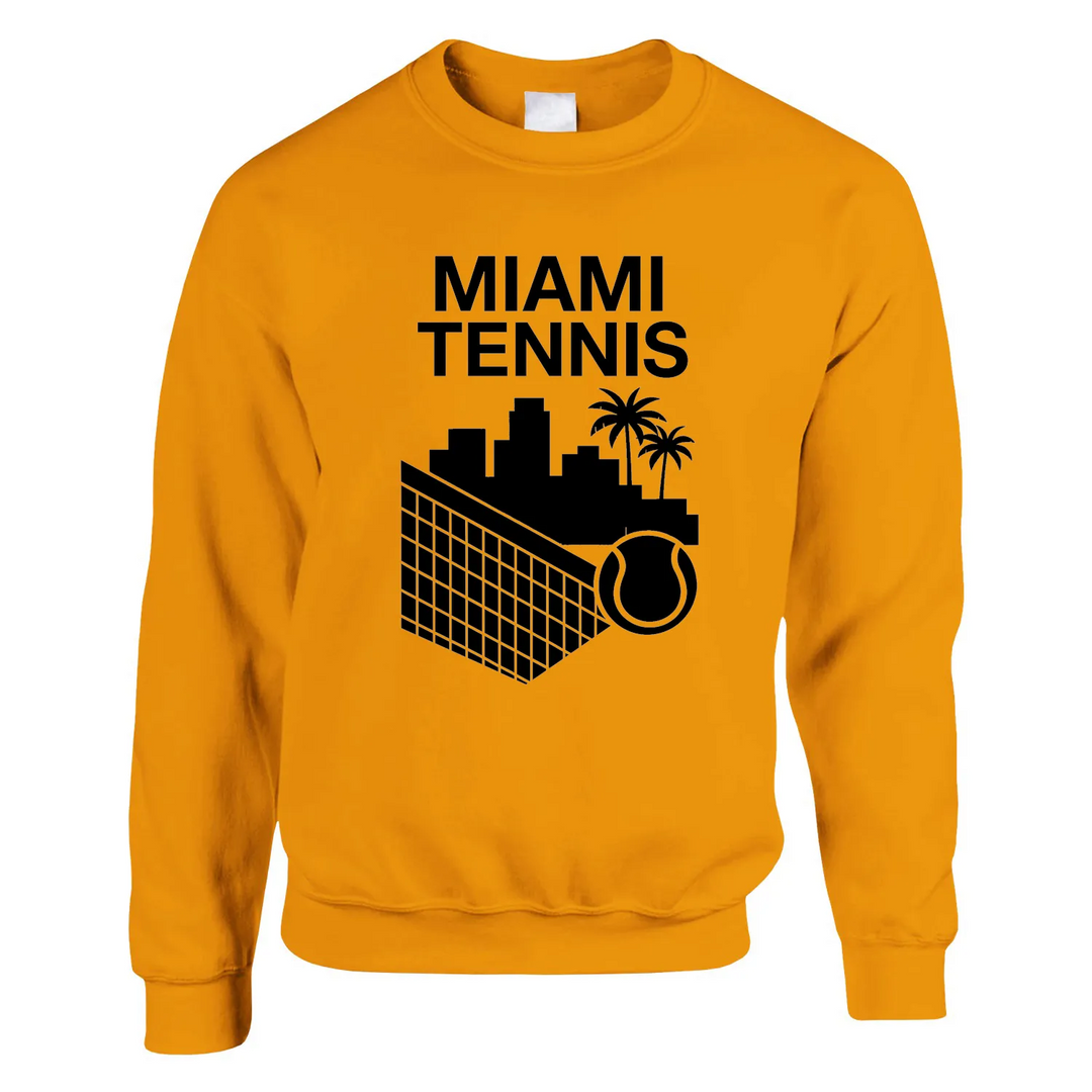 Sweater featuring a graphic print of Miami Tennis with bold colors