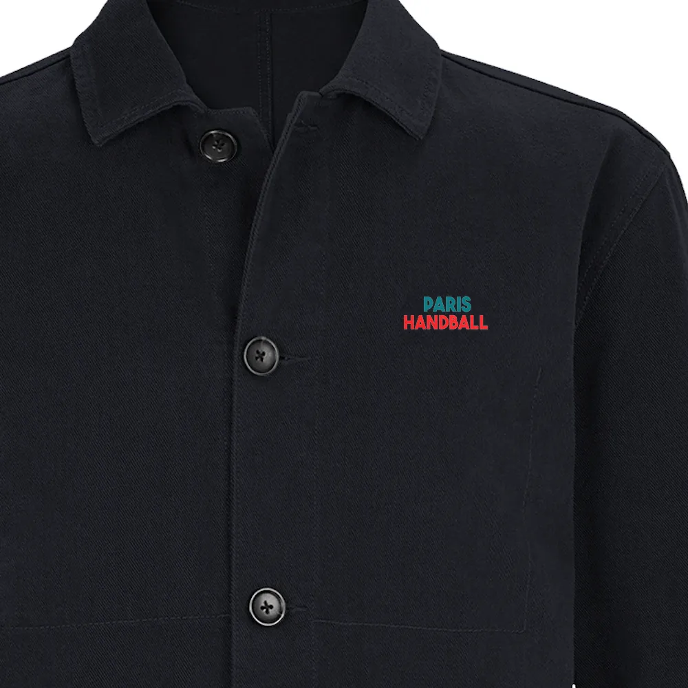 Embroidered jacket featuring a Paris Handball logo on the chest