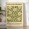 Intricate floral pattern in gray and orange by William Morris