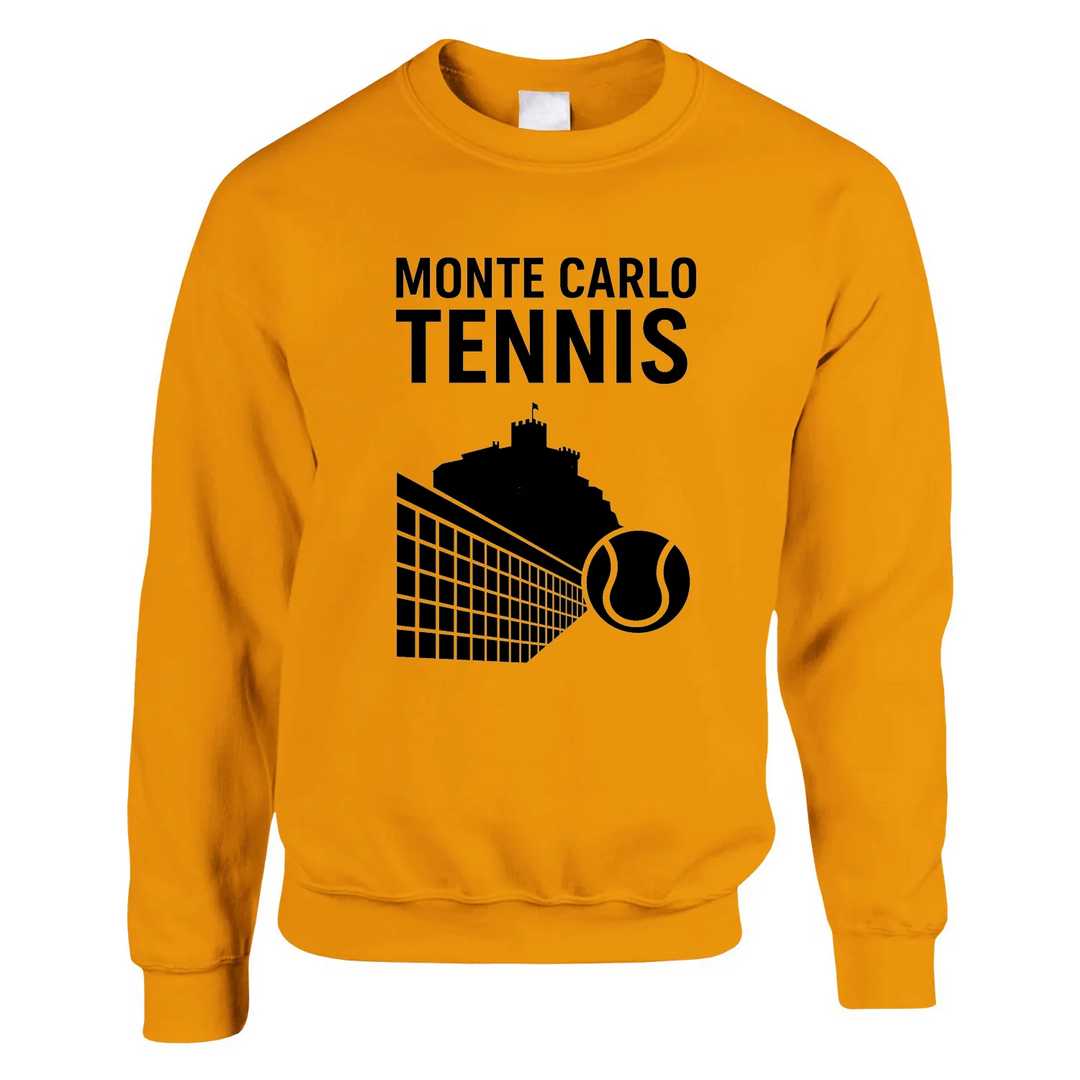 Sweater featuring a graphic print of tennis elements inspired by Monte Carlo