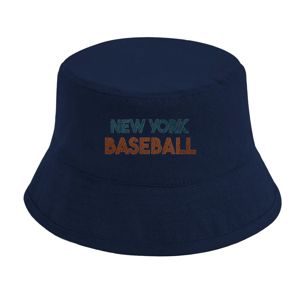 Embroidered baseball graphic featuring 'New York' on a cap