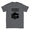 T-shirt featuring a graphic of tennis players in Sydney