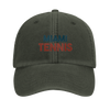 Embroidered cap featuring a vintage Miami tennis design