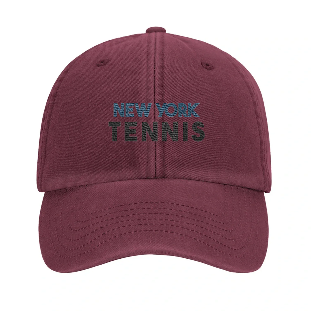 Embroidered cap featuring a vintage New York Tennis logo