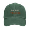 Embroidered cap featuring a vintage Paris Tennis 3 design
