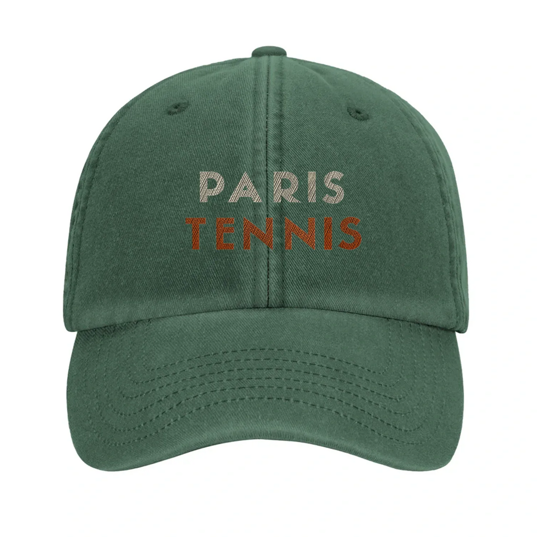 Embroidered cap featuring a vintage Paris Tennis 3 design