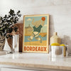 Playful kids handball elephant illustration poster in bordeaux, gray and green