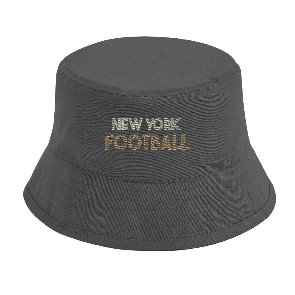 Embroidered cap featuring a New York football logo and intricate stitching