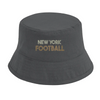 Embroidered cap featuring a New York football logo and intricate stitching