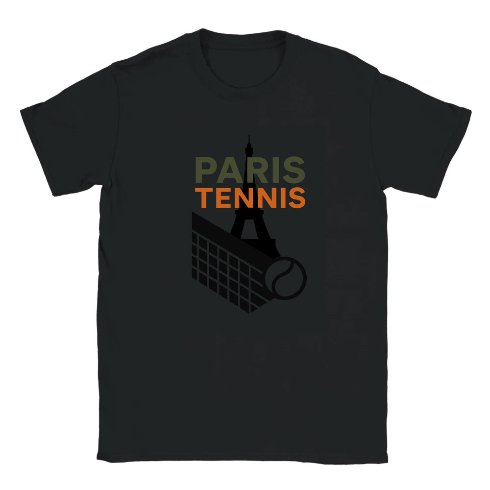 T-shirt featuring a graphic of a tennis player in Paris