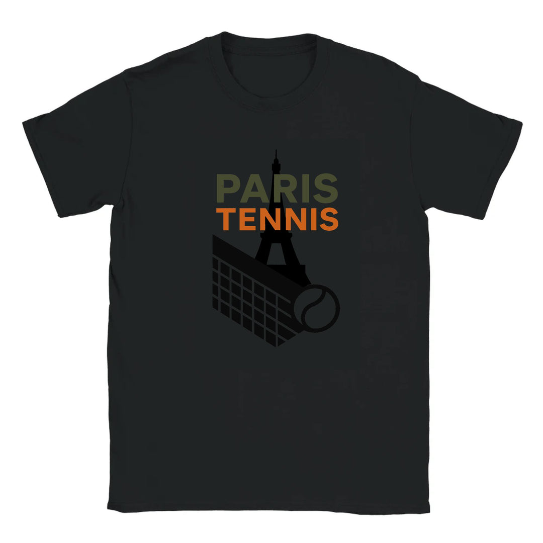 T-shirt featuring a graphic of a tennis player in Paris