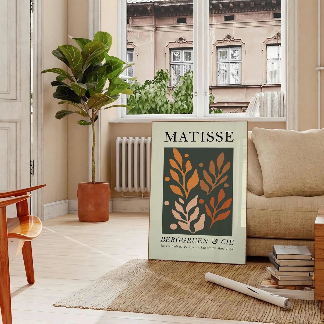 Forme astratte ritagliate in arancione e verde di Matisse