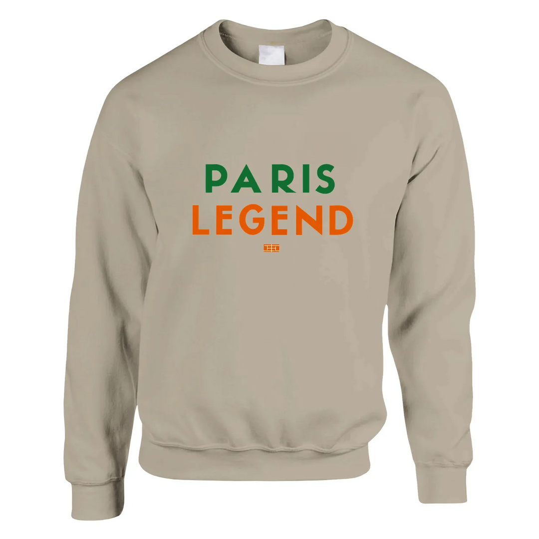 Crewneck sweater featuring a graphic print of a tennis player in Paris