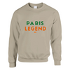 Crewneck sweater featuring a graphic print of a tennis player in Paris