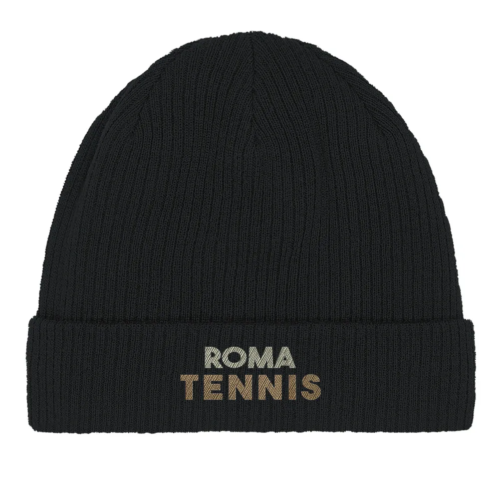 Embroidered beanie featuring the Roma Tennis 2 logo design