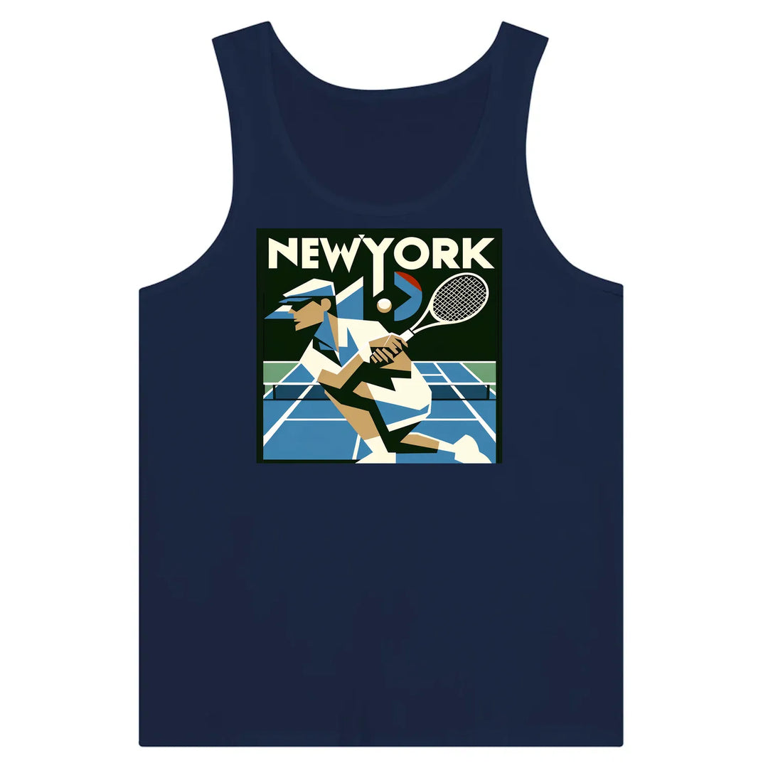 Sleeveless tank featuring a graphic print of New York Tennis
