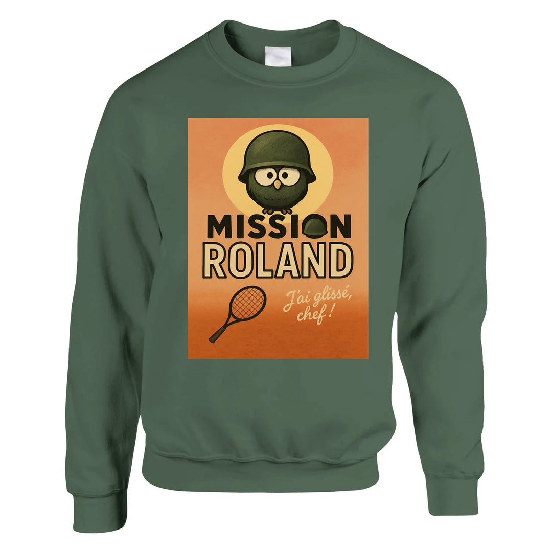 Unisex crewneck-tröja med Mission Roland Tennis-logotyp i en sportig design