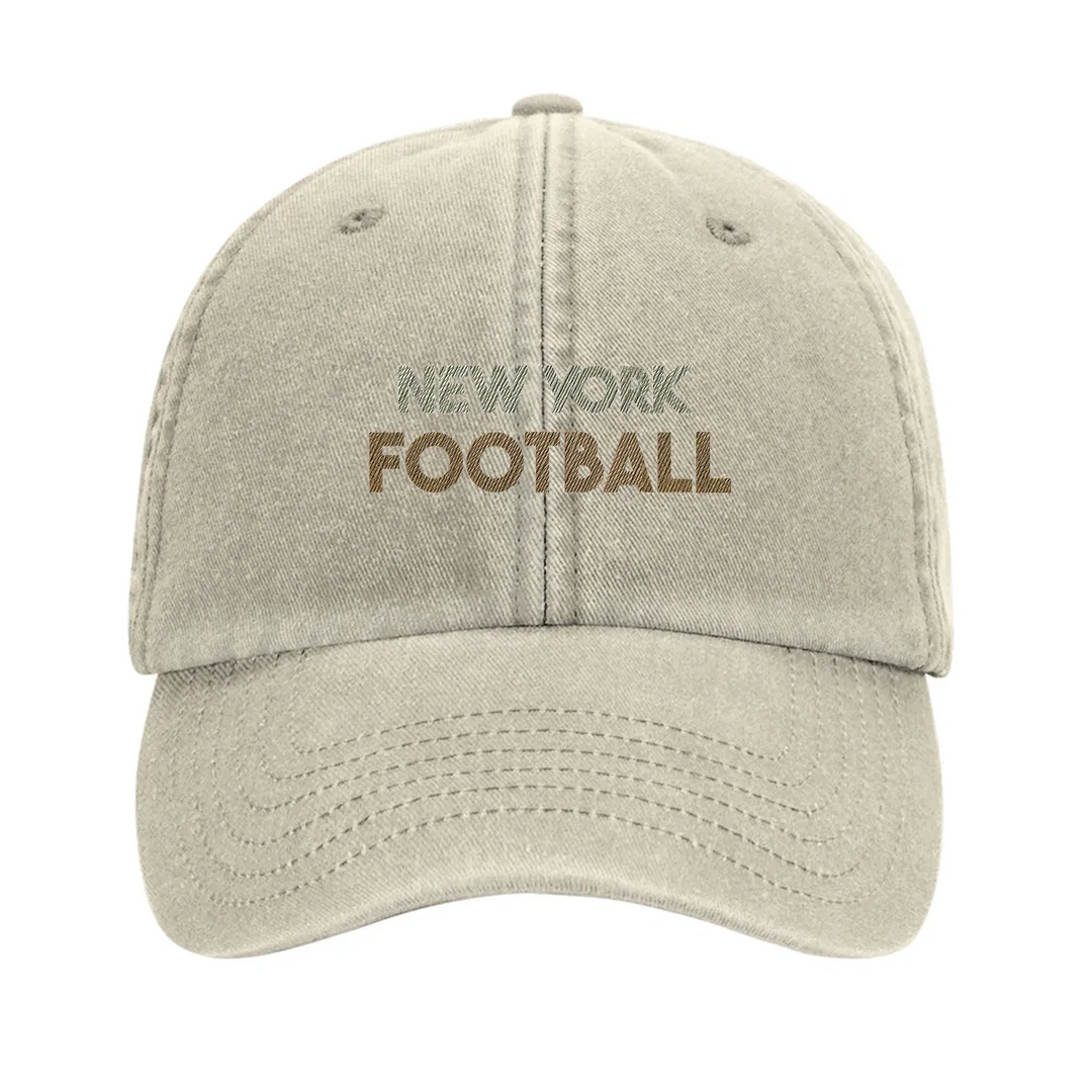 Embroidered cap featuring a vintage New York Football 1 design