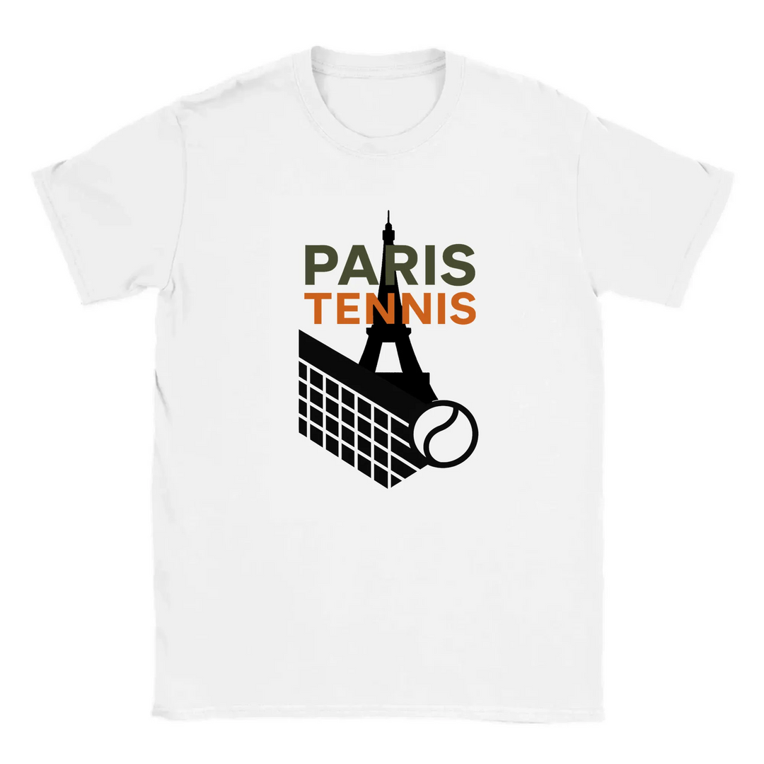 T-shirt featuring a graphic of a tennis player in Paris