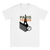 T-shirt featuring a graphic of a tennis player in Paris