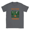 T-shirt featuring a graphic of tennis rackets and balls with New York text