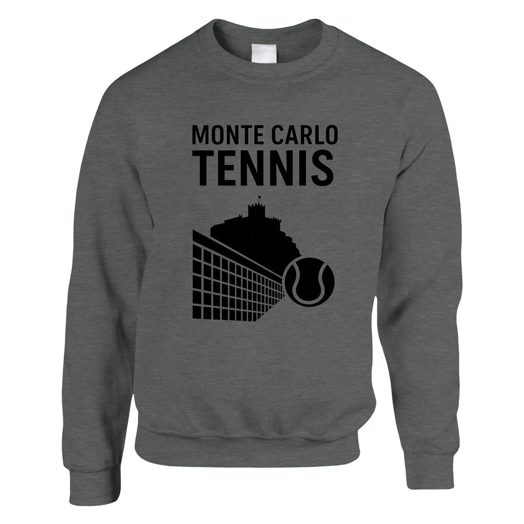 Sweater featuring a graphic print of tennis elements inspired by Monte Carlo