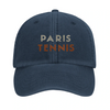Embroidered cap featuring a vintage Paris Tennis 3 design