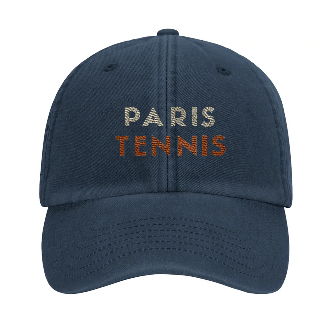 Embroidered cap featuring a vintage Paris Tennis 3 design