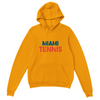 Hoodie featuring a graphic of Miami tennis courts with palm trees