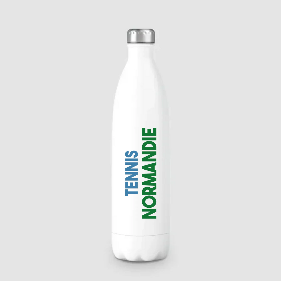 Stainless gourd with Tennis Normandie print, portable insulated 483 ml