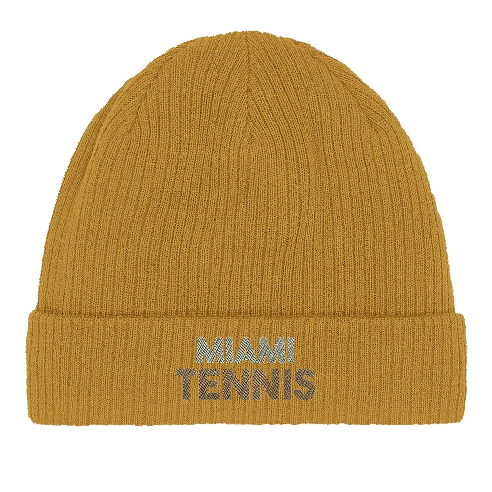 Embroidered beanie with Miami Tennis 2 logo design