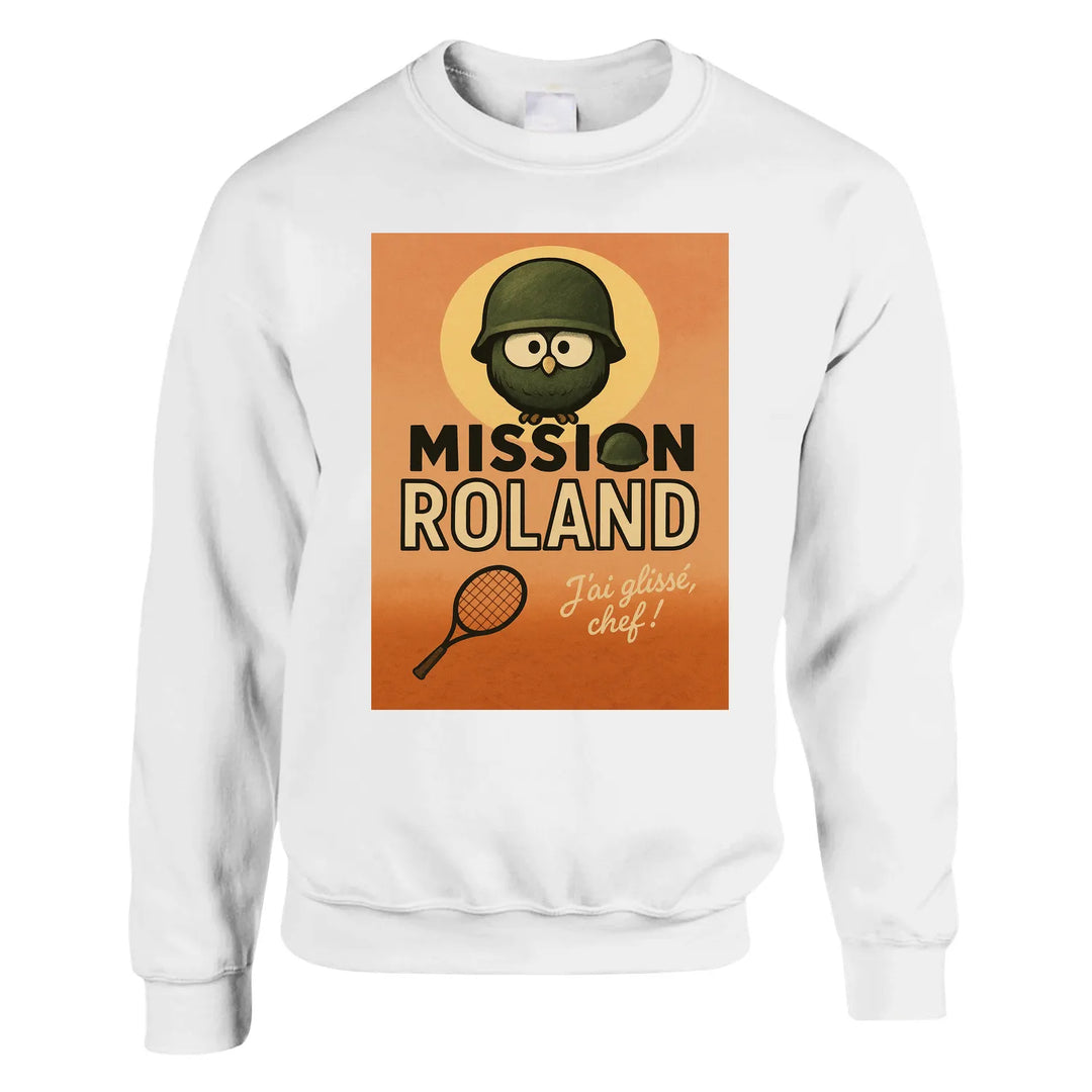Unisex crewneck-tröja med Mission Roland Tennis-logotyp i en sportig design