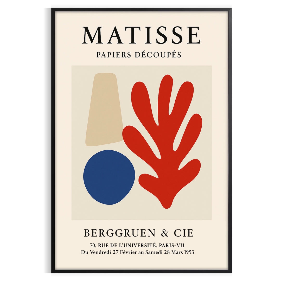 Gray and orange Matisse Papiers Découpés abstract shapes poster