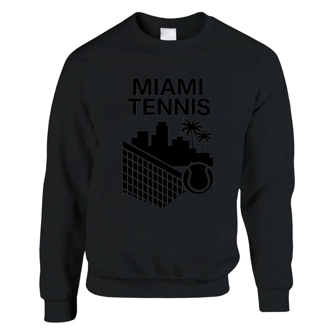 Sweater featuring a graphic print of Miami Tennis with bold colors