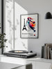 Poster of a dynamic Paris basketball illustration, modern graphic sports artwork