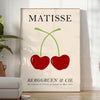 Orange and red Matisse papier découpés cherries poster, modern art print