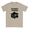 T-shirt featuring a graphic of tennis players in Sydney