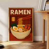 Green and black Japanese ramen kitchen poster, minimalist graphic bowl illustration