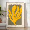 Poster showing Matisse white and orange cut-paper abstract composition