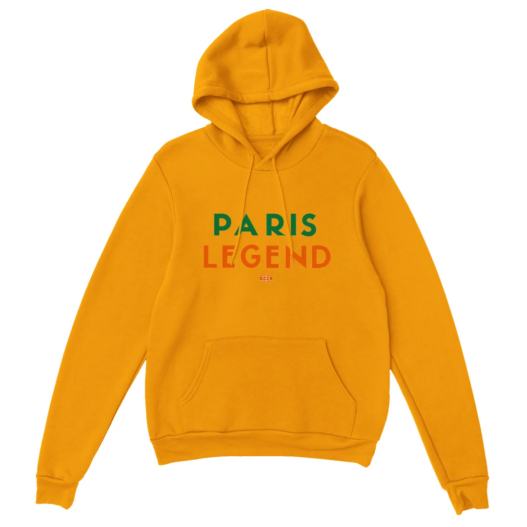 Hoodie featuring a graphic of tennis elements and the text 'Tennis Paris Legend'