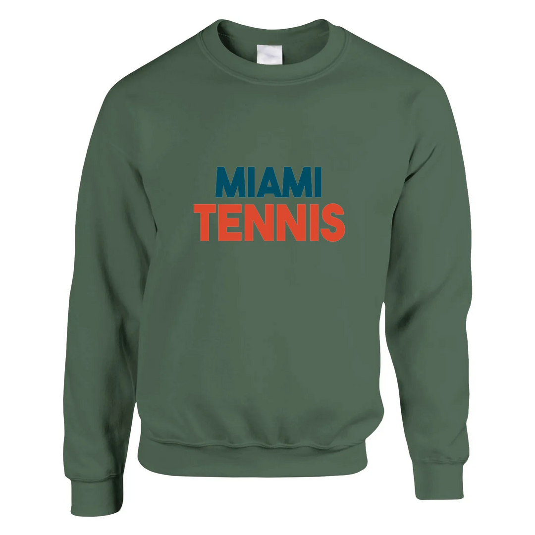 Unisex sweater with a retro Miami Tennis logo print
