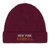 Embroidered beanie featuring a New York Baseball 5 design