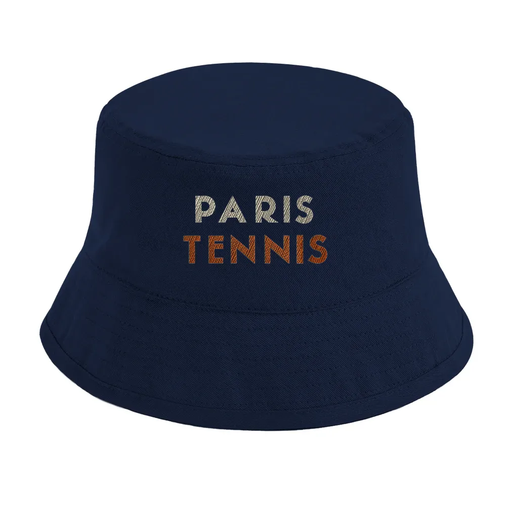 Printed cap featuring a tennis motif inspired by Bob Paris