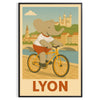 Whimsical elephant riding a bicycle through Lyon's streets
